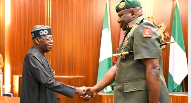 Tinubu Promotes Acting COAS Oluyede To Lieutenant General Rank - Channels Television